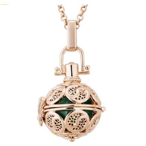Ying-yang pattern valvulas de musical pregnancy locket pendant necklace with colorful balls for selection