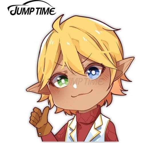 Jump Time 13 x 8.5cm Cute Car Accessories Aura Anime Peeker Decal Funny Computer Camper Windows Waterproof Vinyl Car Stickers