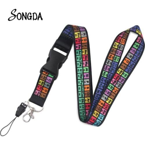 Chemistry Periodic Table of Elements Lanyards Keychains Sling Neck Strap for ID Card Mobile Phone Lanyard Key Chain Student Gift