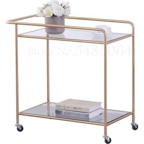 Nordic Living Room Small Tea Table Removable Danish Trolley With Wheel Small Coffee Table Iron Corner Table Modern Simple