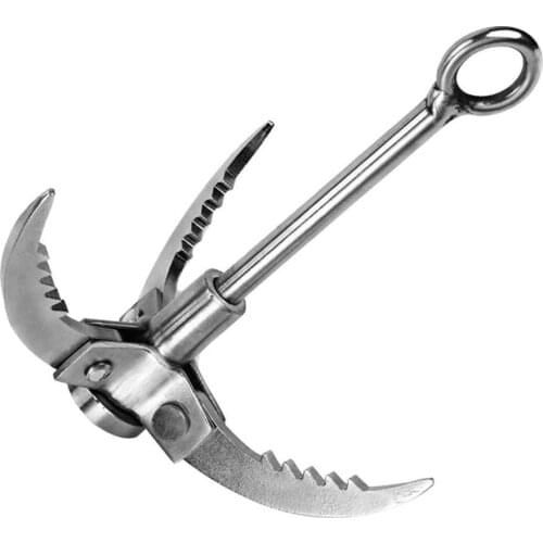 Outdoor Survival Climbing Stainless Steel Foldable Grappling Hook Mountaineering Survival Rescue Claw Safety Lifehook