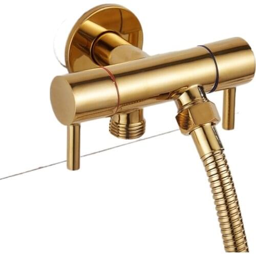 Bidet Faucets Single Cold Bathroom Toilet Shower Blow-fed Spray Gun Nozzle Gold Brass Bidet Faucets Bathroom Hardware Bidet Taps