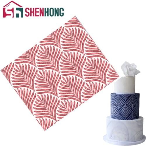 SHENHONG Cake Stencil Wheat Spike Flower Pattern Fondant Decorating Tools Sugarcraft Chocolate Mold DIY Wedding Birthday Partys