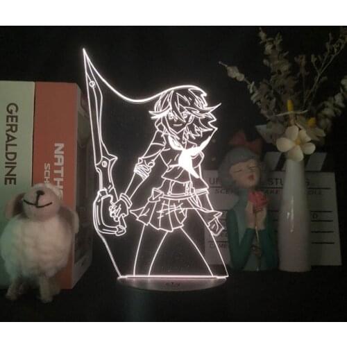 USB LED Night Light Kill La Kill Ryuko Matoi 3D Neon Lamp Touch Switch Anime Nightlight Kids Room Decor Fans Friends Cool Gift