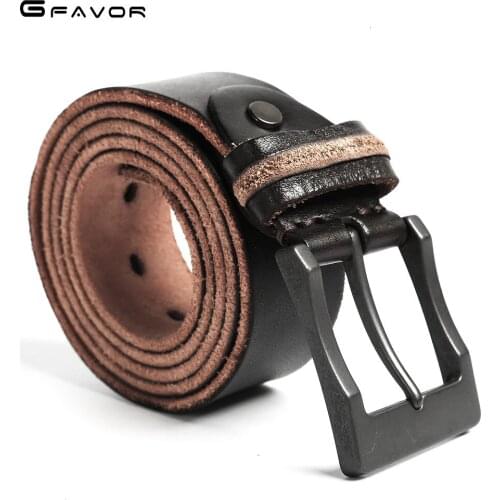 Genuine Real Real Leather Men Vintage Belt Cowhide Pin Buckle Luxury Designer Male Waistband Vegetable Jeans Belts Tanned Skin