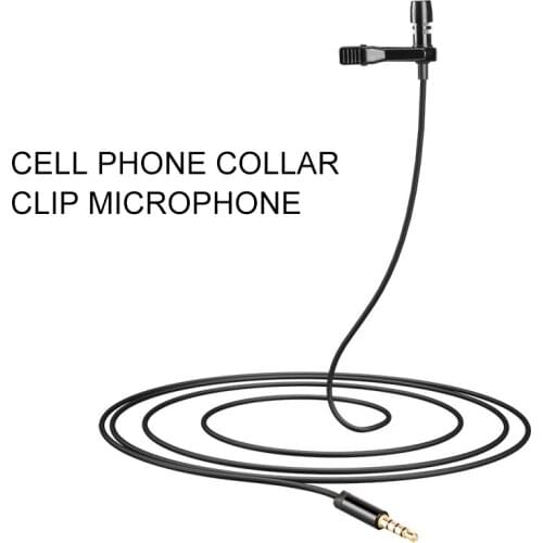 1m Mini Portable Microphone Condenser Clip-on Lapel Lavalier Mic Wired Mikrofo/Microfon for Phone for Laptop