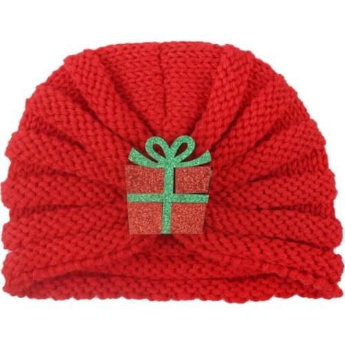 Fashion Winter Baby Girl Hats With Cartoon Xmas Gift Red Knit Newborn Beanie Hat Baby Fotografia Cap Accessories 1 PC