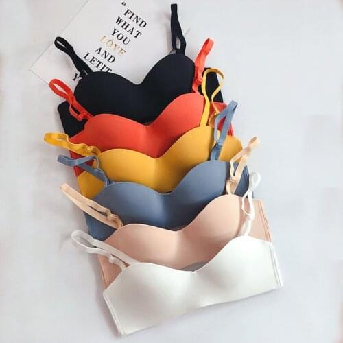 Girl 2019 New Fashion Women Seamless Bra Push Up Wire Free Padded Anti-Slim 3/4 Cup Stretchy Adjustable Bralette Lingerie 1PC