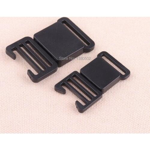10pcs/lot plastic black color side Release Buckle safety Adjustable buckle for Pet Collars webbing 20/25mm