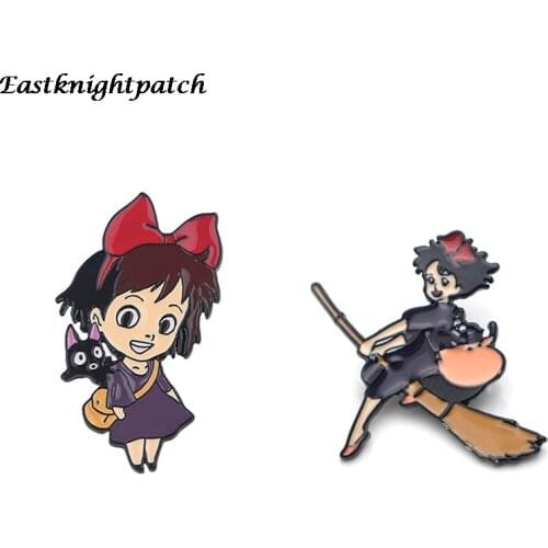 12pcs/lot E2841 Cartoon Girl Brooch Metal Badge Icon on The Backpack Pin Brooches for Clothing Jewelry Gift