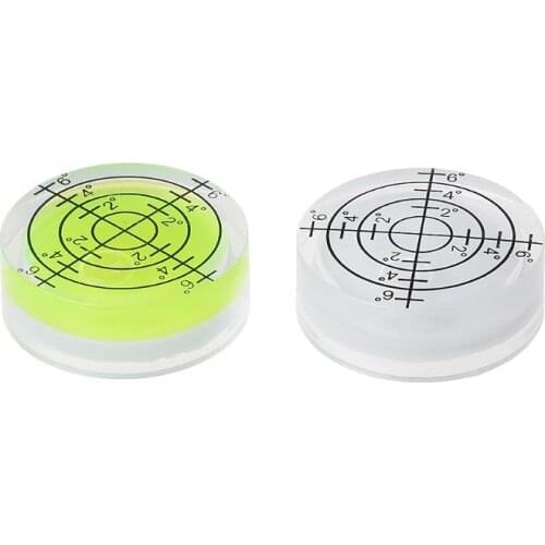 2pcs 32*12mm Round Bubble Level White Green Bullseye Level Measuring Tool 6XDD
