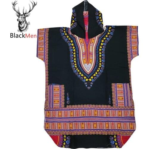 2020 Fashion african clothes Dashiki Print 100% Cotton Short Sleeve Shirt Lengthen hoodies Traditional Print For Unisex