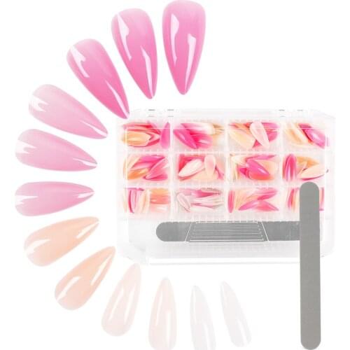 240pcs/box Ballerina Fake Nails Natural Coffin Press on False Nail Art Tip Claw Shape Full Cover Wearable Artificial False Nails