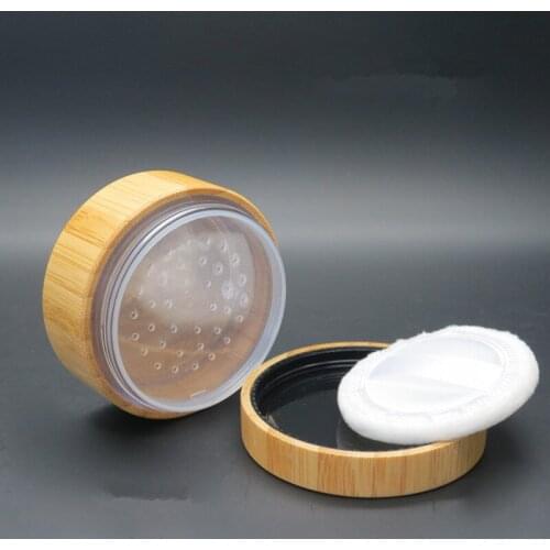 30g Bamboo Loose Powder Case with Sifter Empty DIY Cosmetic Compact Grids & Stuff Travel Makeup Packaging Jar F20173637