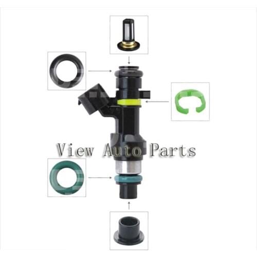 4 Sets Fuel Injector Repair Kits For Japan Car Micro Filter Rubber seal orings Plastic Parts for Nissan Injector VD-RK-0031