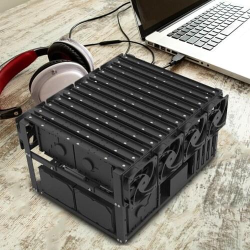 6/8/12/24/34 GPU Slots Multiple Hard Drive Rack Rig Frame Motherboard Disk Open Mining Rig Frame Case Durable Computer Rack