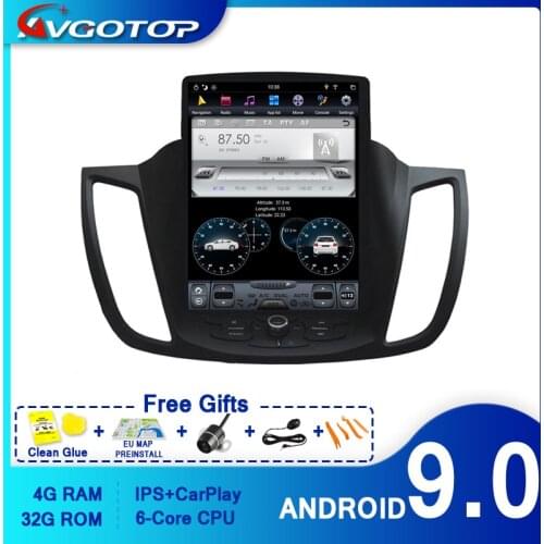 AVGOTOP Android 9.0 Tesla Touch Screen Car Video Player for FORD KUGA 2013- 2017 IPS Screen with Greater Viewing Angel