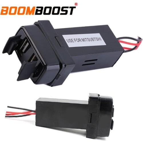 Dual USB Ports Socket Dashboard USB Car Charger 5V for Mitsubishi Car charger 12V 2.1A