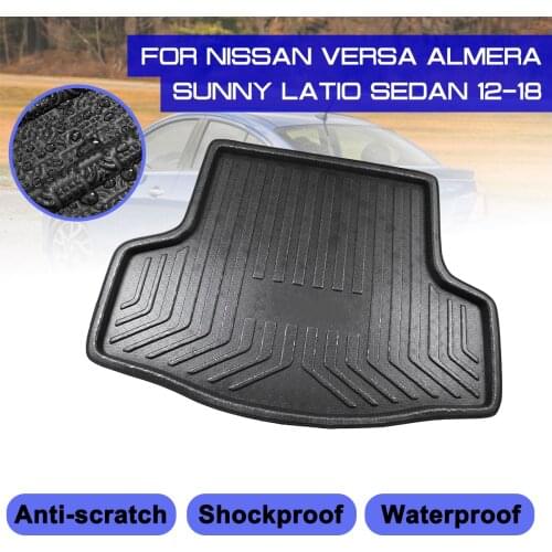 Car Floor Mat Carpet Rear Trunk Anti-mud Cover For Nissan Versa Almera Sunny Latio Sedan 2012-2018