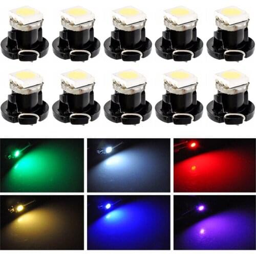 10PCS Car Instrument Light T3 T4.2 1210 3528 T4.7 5050 1 SMD LED DC 12V Auto Dashboard Dash Lamp Cluster Bulbs Colorful Lamp