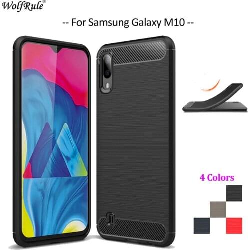 Carbon Fiber Phone Case For Samsung Galaxy M10 Case Soft TPU Back Cover For Samsung Galaxy M10 Phone Bumper For Samsung M10