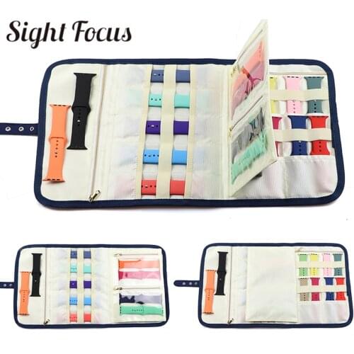 Travel Watch Bands Storage Case for Apple Watch Strap Organizer Carry Bag for Huawei Watch Band Display Holder Pouch Watch Roll
