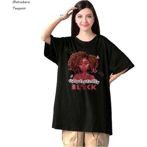 Cute Butterfly Black Girl Girls T-shirt Japanese Streetwear Harajuku Pink Casual Tops Ulzzang Vintage Loose Summer Woman Tshirts