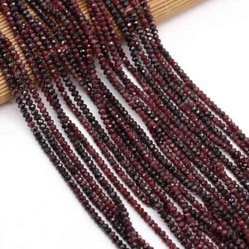 Hot Sale New Natural Faceted Garnet Stone Loose Beads for Jewelry Making Party Women Bracelets Necklace Gifts Size 3x4mm