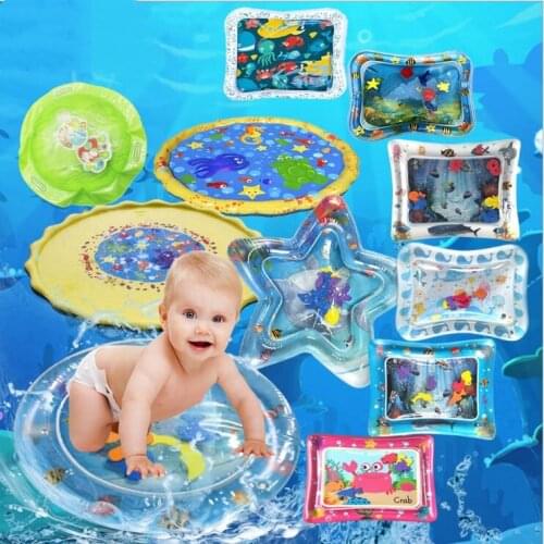 Inflatable Baby Water Mat Infant Tummy Time Playmat Toddler Fun Activity Play Center for sensory stimulation, motor skills