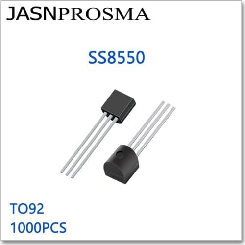JASNPROSMA 1000pcs dip ss8550 8550 TO92 1.5A 25v pnp pdf inside High quality TO-92