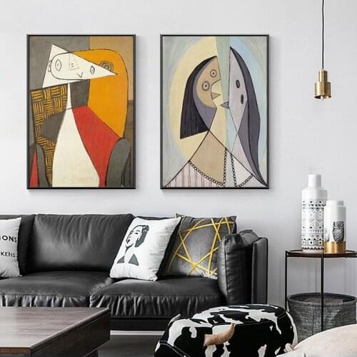 Picassos Oil Painting Abstract Figure Modern Mural Canvas Painting Wall Art Living Room Decorative Home Decor Abstract Art