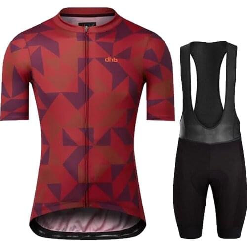 DHB Team Men Summer Cycling Jersey Set Breathable MTB Cycling Clothing Mountain Bike Wear Bicycle Clothes Ropa Maillot Ciclismo