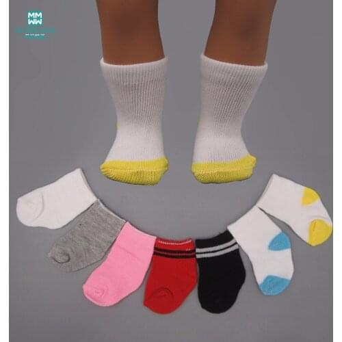 Doll Accessories for 43 cm toy new born dolls accessories and American doll Short socks White black pink red