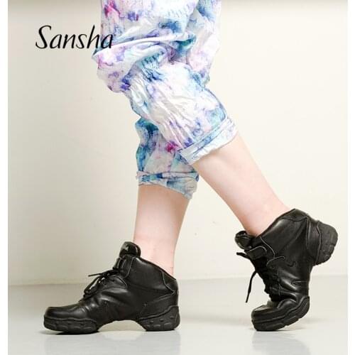 Sansha Sports Dance Shoes Classic Popular Genuine Leather Soft Sole Breathable Jazz Modern Sneakers For Women Man B52LCO