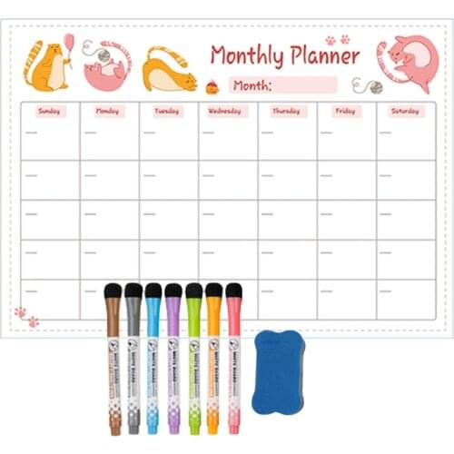 Magnetic Weekly Monthly Planner Calendar Whiteboard Fridge Magnet Sticker Message Drawing Sadhu Drawing Board for Notes A3 Size