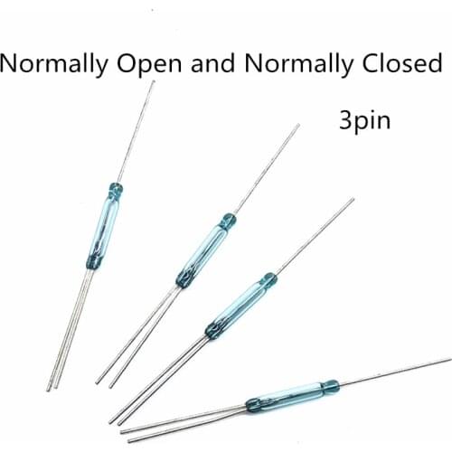 5-10pcs 100% original Reed Switch 3 pin 2.5X14MM Magnetic Switch Normally Open and Normally Closed Conversion