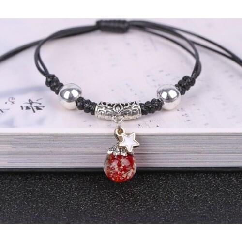 Fashion Simple Sands Luminous Glass Colored Glaze Bracelet Female School Girlfriends Couple Gift