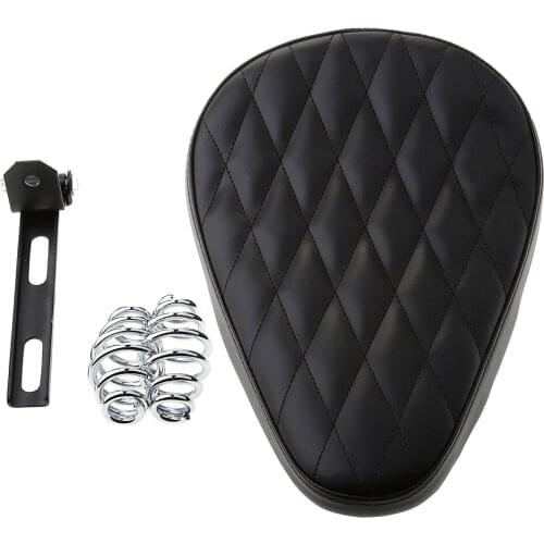 Motorcycle 3' Spring SOLO Tuck & Roll Seat For Chopper Bobber Custom