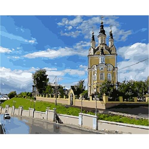 Landscape Framed Pictures DIY Painting By Numbers DIY Oil Painting On Canvas Home Decoration Drop Shipping GX26184 40X50CM