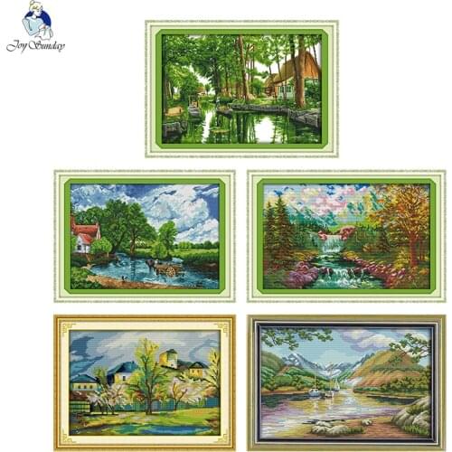 Cross-stitch kit Landscape Series 14ct 11ct aida fabric printed on canvas handmade crafts embroidery needlework