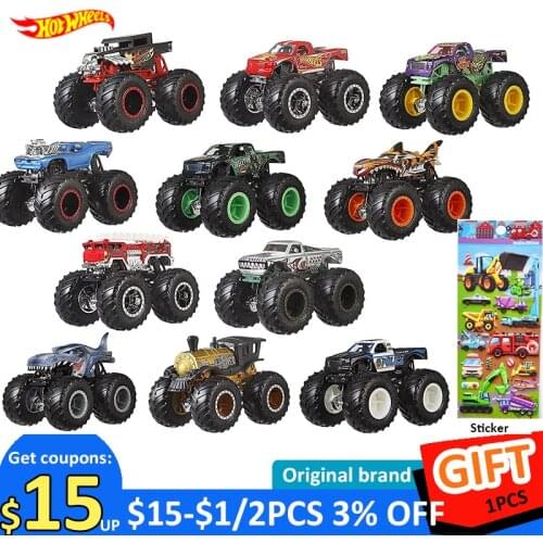 Original Hot Wheels Monster Trucks 1:64 2PCS Collection Hotwheels Car Toy Toys for Boys Hot Wheels Car Giant Wheels Diecast Car
