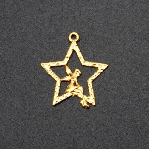 10Pc Cute Fairy Star Resin Frame Pendant Open Bezel Setting Resin Jewelry Making X4YA