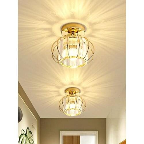 Modern Crystal Ceiling Light Industrial Lustre for Kitchen Decorative E27 Ceiling Lamp Aisle Corridor Led Lighting Luminaire