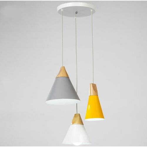 Modern Dining Room Pendant Light 3 Heads Round/Rectangle Ceiling Plate Indoor Living Room Bedroom Decoration Lamp