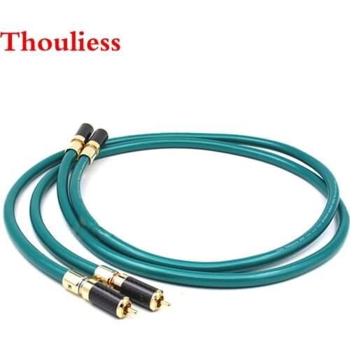 Thouliess Pair HIFI Carbon Fiber RCA Plug Ortofon 8N OFC Pure Copper Intecconnect RCA Audio Cable for AMP CD Player Audio Cable