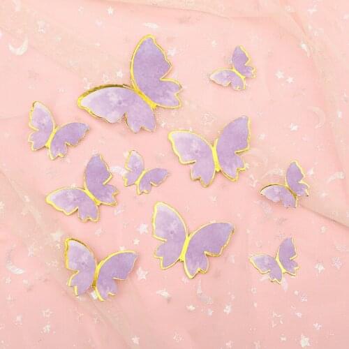 Cake decoration bronzing paper butterfly birthday party scene decoration cake insert card cake plug-in