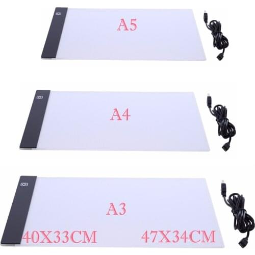A5/A4 /A3 USB Powered Ultra-thin LED Drawing Board Pad Animation Tracing Light Box Lightbox Tablet Blank Canvas 3 level Dimming