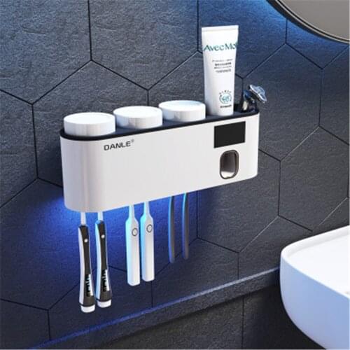Antibacteria Ultraviolet Toothbrush Holder Automatic Toothpaste Dispenser Smart Squeezer USB Sterilizer Shelf Bathroom Accessory