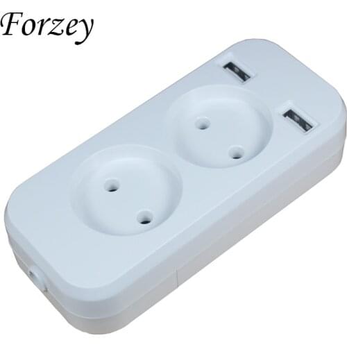 USB extension Socket charger Free shipping Double USB Port 5V 2A Usb enchufes pared prise high quality usb outlet FZ-01