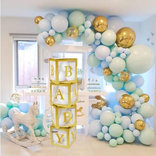 Letter Box Baby Name 1st Birtdhay Baloon 1 Year Birthday Baby Shower Balloons Happy Birthday Party Decor Kids Balon